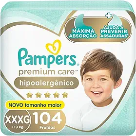 Fralda Pampers Premium Care Tamanho XXXG 104 Unidades