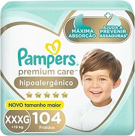 Fralda Pampers Premium Care Tamanho XXXG 104 Unidades