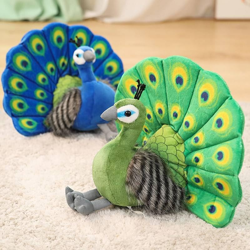 Image of RVA Beautiful Peacock Bird Soft Stuffed Plush Toy for Kids 30 Cm Toy | Huggable & Cuddly | Home Decor Gift for Kids, Girls, Boys for Birthday, Valentine's Day (Multi Pack of 2)