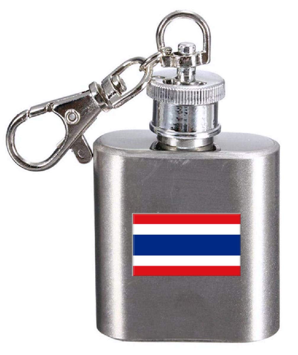 Porte-clés flasque gravé drapeau Thaïlande pour les randonnées et voyages