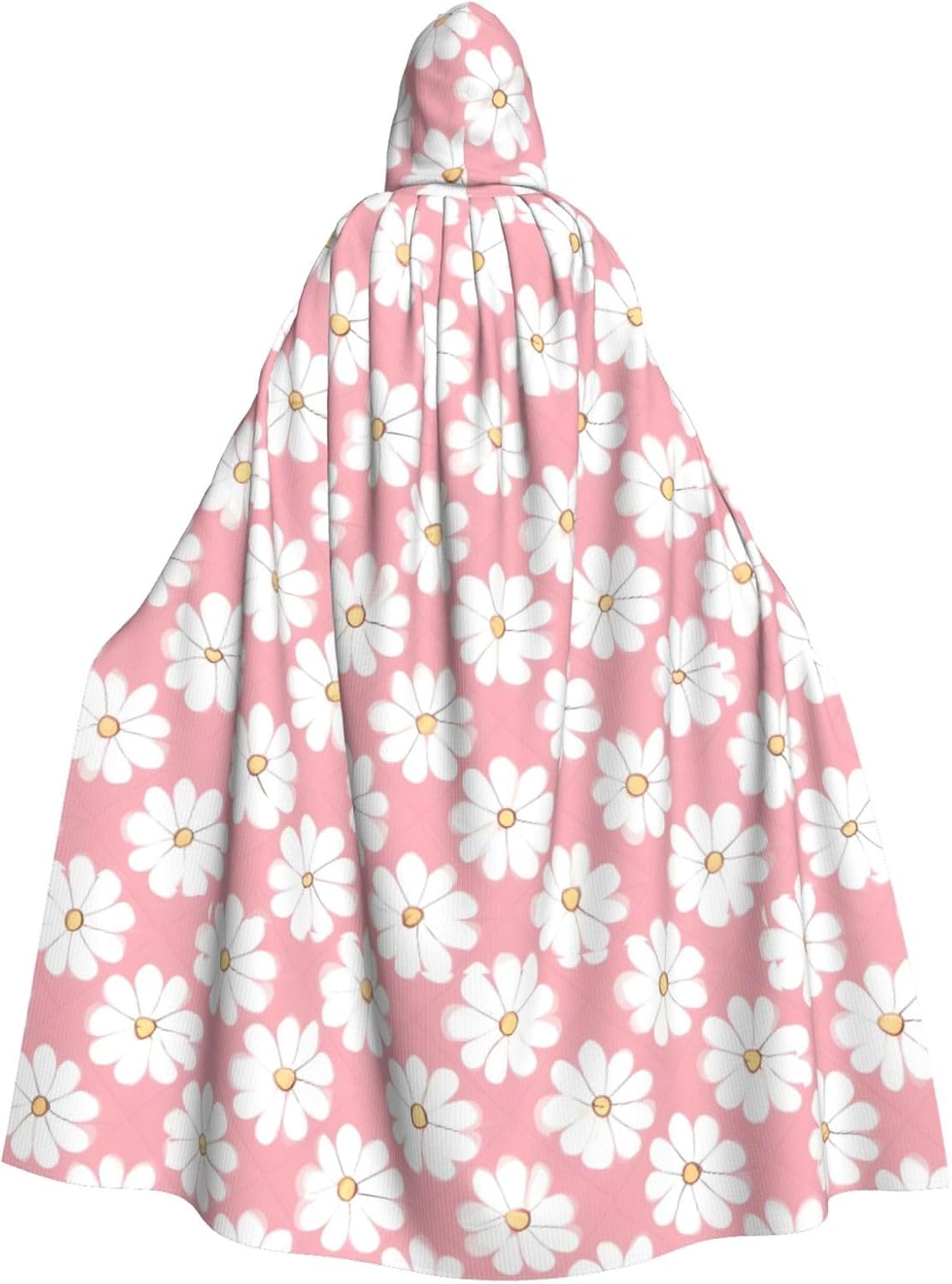 White Chrysanthemum Texture Chart Men Women Halloween Role Play Party Decoration Hooded Poncho