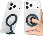 Phone Ring Holder for Magsafe Phone Grip, Magnetic Cellphone Grip Finger Ring iPhone Kickstand Ring Stand for iPhone 17 16 15 14 Air for Mag Safe Accessories Mag Car Mounts, White