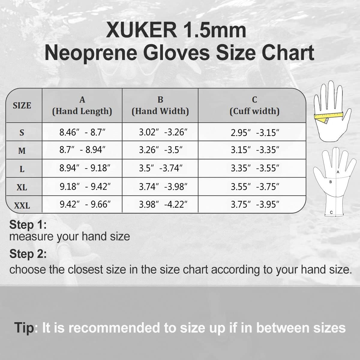 XUKER Neoprene Glove,Wetsuit Gloves 1.5mm & 2mm for Scuba Diving Snorkeling Paddling Surfing Kayaking Canoeing Spearfishing Skiing and Other Water Sports : Sports & Outdoors