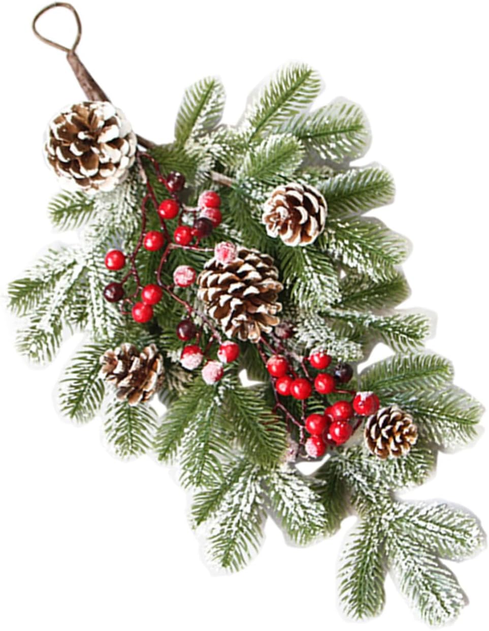 ULTECHNOVO Decorative Christmas Door Hanging with Pine Cone and Rattan Branch Realistic Holiday Ornament for Home and Outdoor Festive Decor for Creating Cheerful Atmosphere