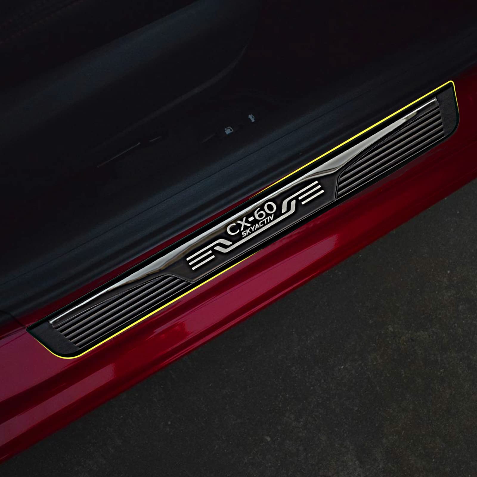 Akcesoria samochodowe, listwy wejściowe do 2022-2025 Mazda CX-60, ochrona progu drzwiowego, stal, tworzywo sztuczne, części samochodowe, płyty ochronne progów