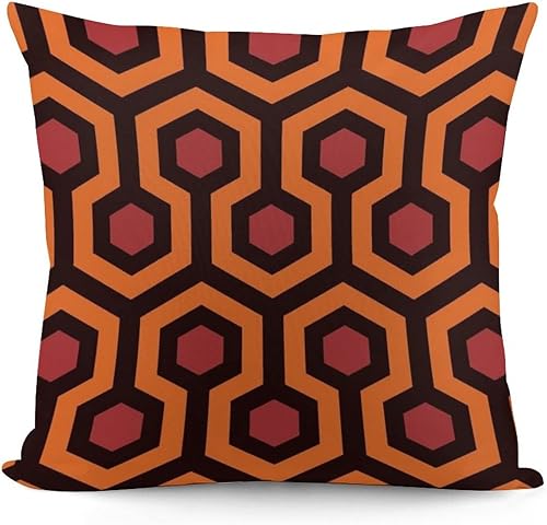 Overlook - Alfombra de hotel brillante de mediados de siglo, moderna, geométrica, enrejado, polígono, patrón hexagonal, fundas de almohada