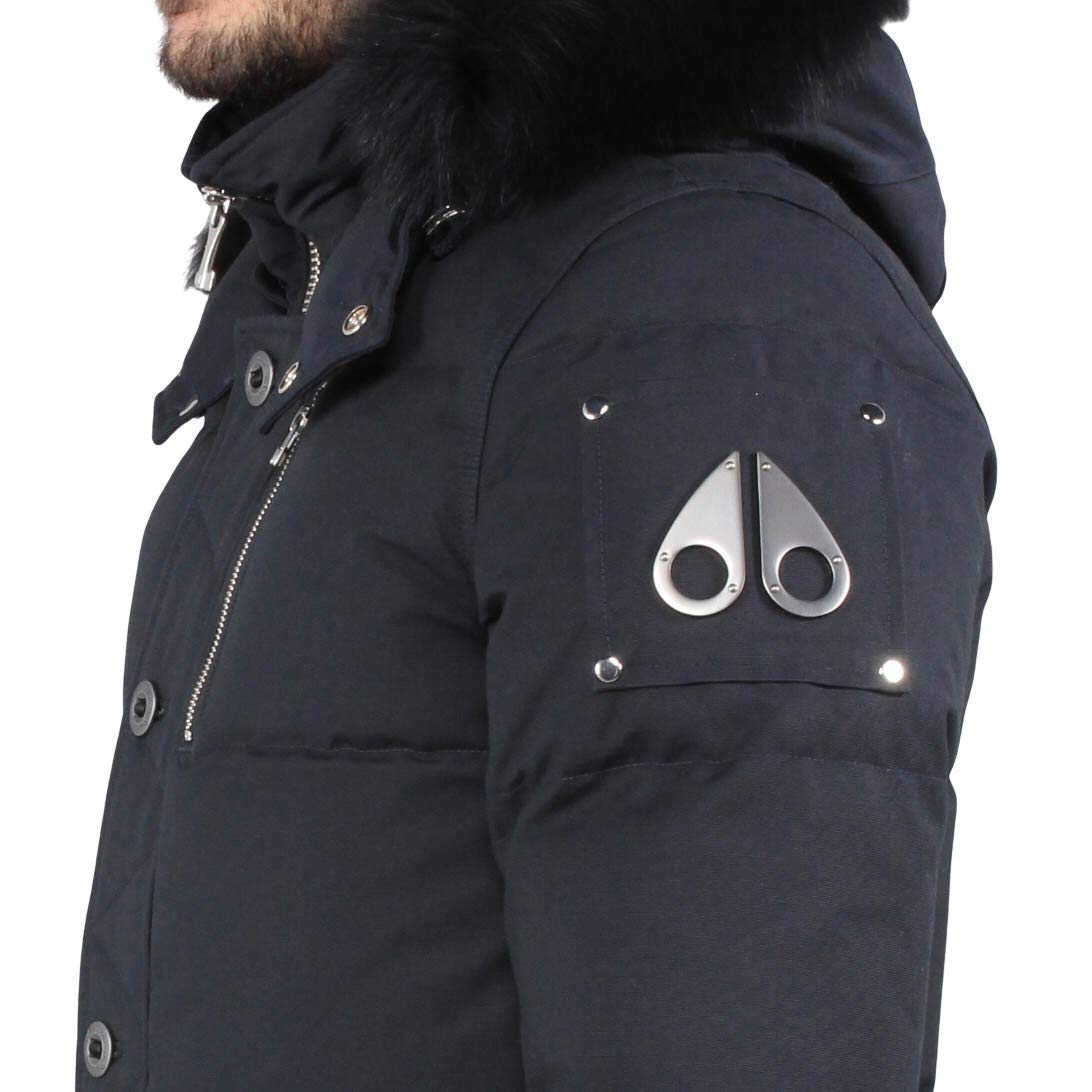 Moose Knuckles Original 3Q Fur,a Navy/Black Fox Fur, Extra-Small