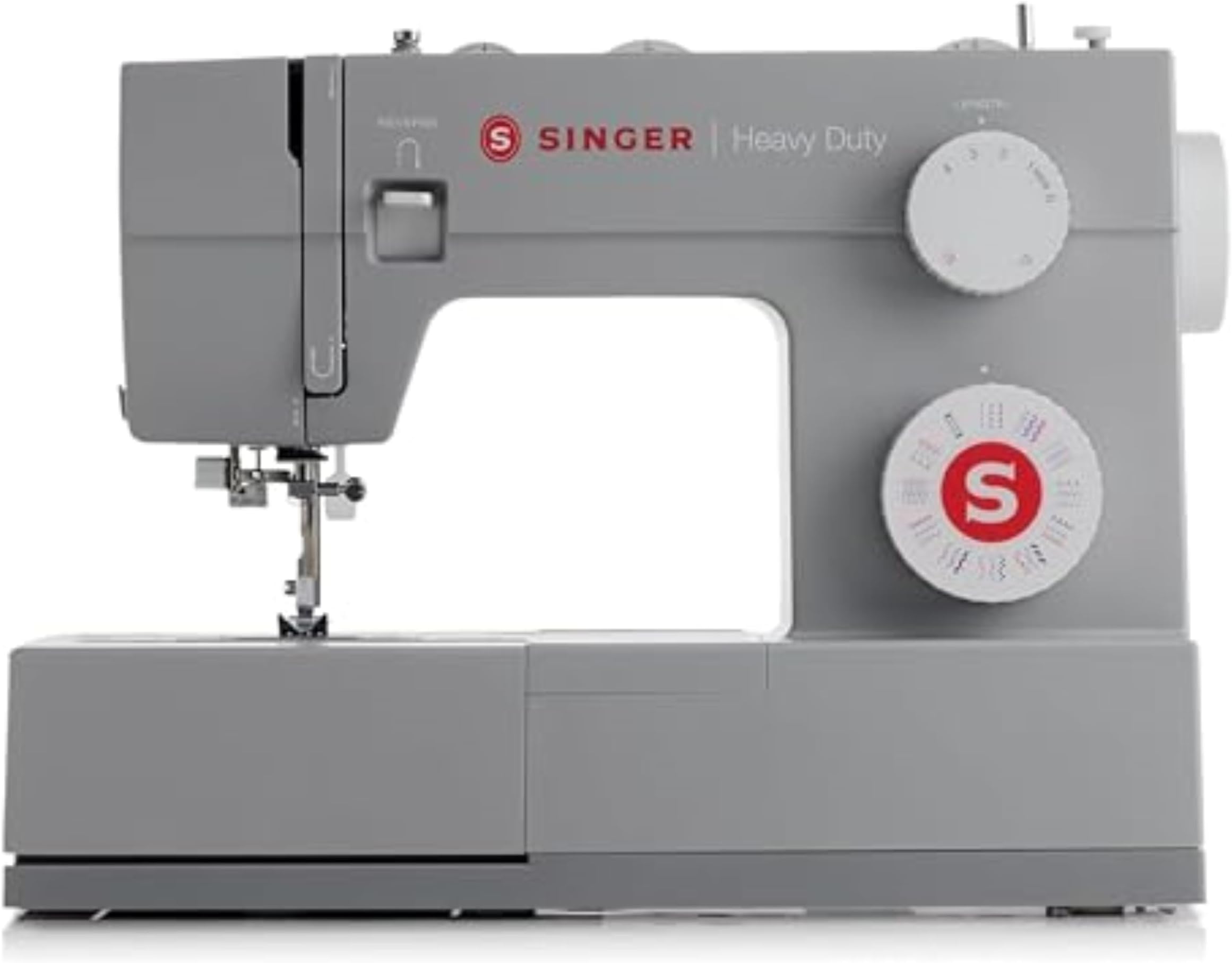 SINGER Heavy Duty 4432 (Grey) High Speed Sewing Machine +Accessory Kit | 32 Built-In Stitches Deliver 110 Stitch Applications | 50% More Power for Thick Fabrics, 1100 Stitches/Min, 1-Step Buttonhole