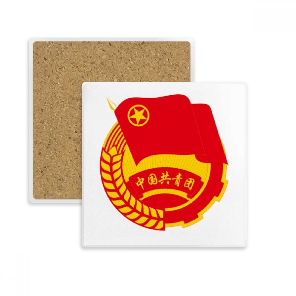 Symbole Chinois Ligue des Jeunes dessous de verre absorbant multicolor pierre
