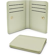 AfitLulu Ladies Purse Ultra-Thin Credit Card Holder Wallet Solid Color Women Wallets Womens Purse Simple Small Purses with Snap for 8 Credit Card Slots and 1 Banknote Slot Green