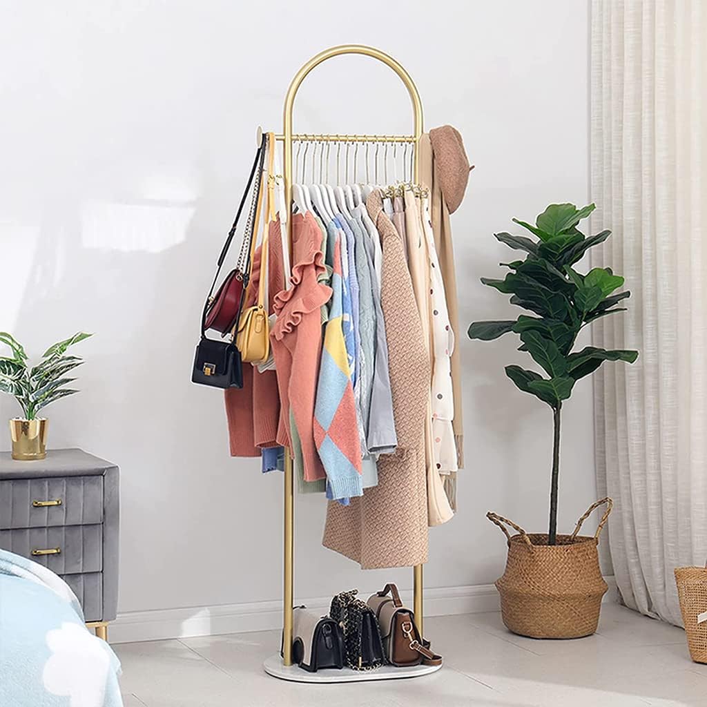 Multifunctional Entryway Storage Shelf Clothes Hat Rack with Marble Base Floor Standing High-Grade Modern Design for Hanging Coats,Hats,Jacket,Bags,Scarf,Keys