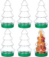 Vista 1 de 6 unidades rellenables con forma de árbol de Navidad de plástico transparente adornos de Navidad recipientes de dulces para manualidades, regalos