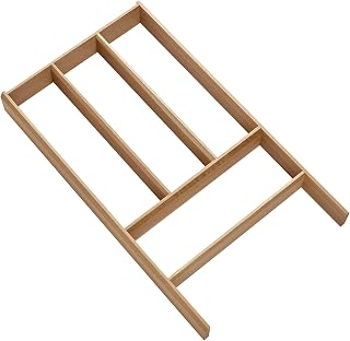 Orga-Box Individual Cutlery Insert Solid Wood Lacquered Oak (473 x 273 x 50 mm) Drawer Accessories for Drawer with an Interior Depth of 473 mm
