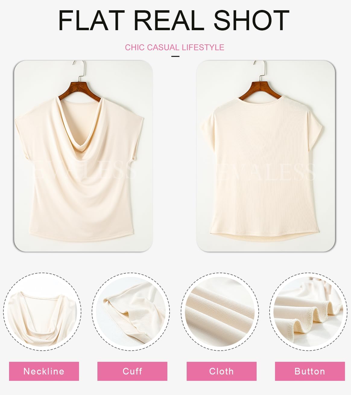 EVALESS Fashion 2026 Cowl Neck Tops for Women Dressy Casual Short Sleeve Shirts Summer Clothes Outfits - Image 7