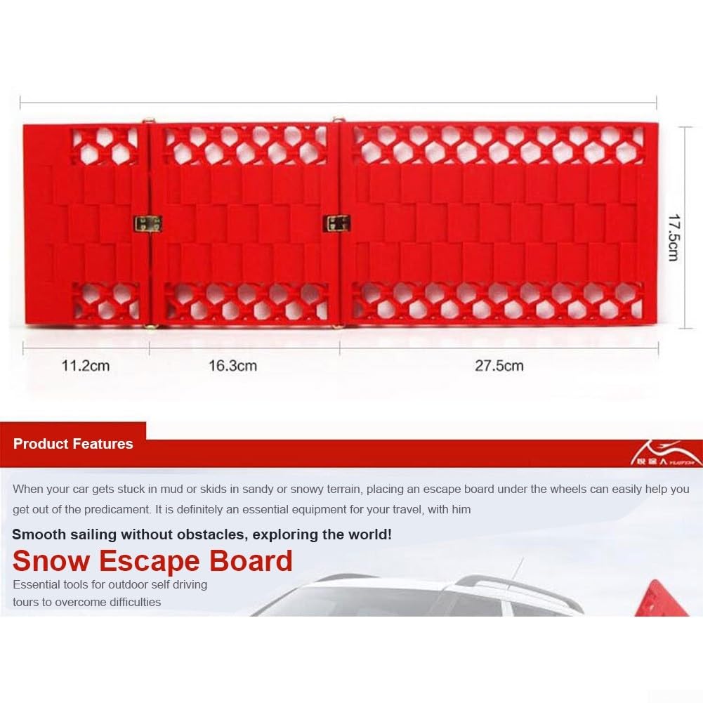 ABS Ausfahrhilfe für Auto 30x18x30cm Rutschfeste Platte zur Steigerung der Traktion bei Schnee Schlamm und Sand Schnelle Montage Ohne Lackbeschädigung Robust Verformungsbeständig(1 pair of oranges)