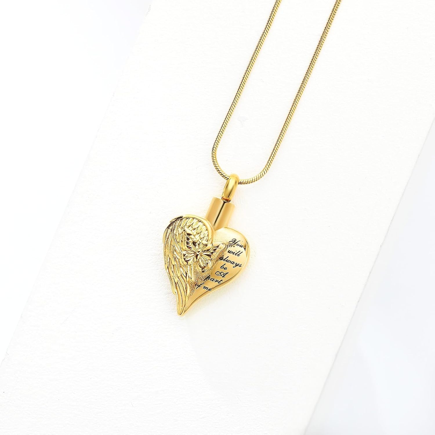 Imrsanl Cremation Jewelry for Ashes Butterfly Heart Urn Necklaces for Women Keepsake Memorial Necklace Pendent for Human Ashes - Image 4