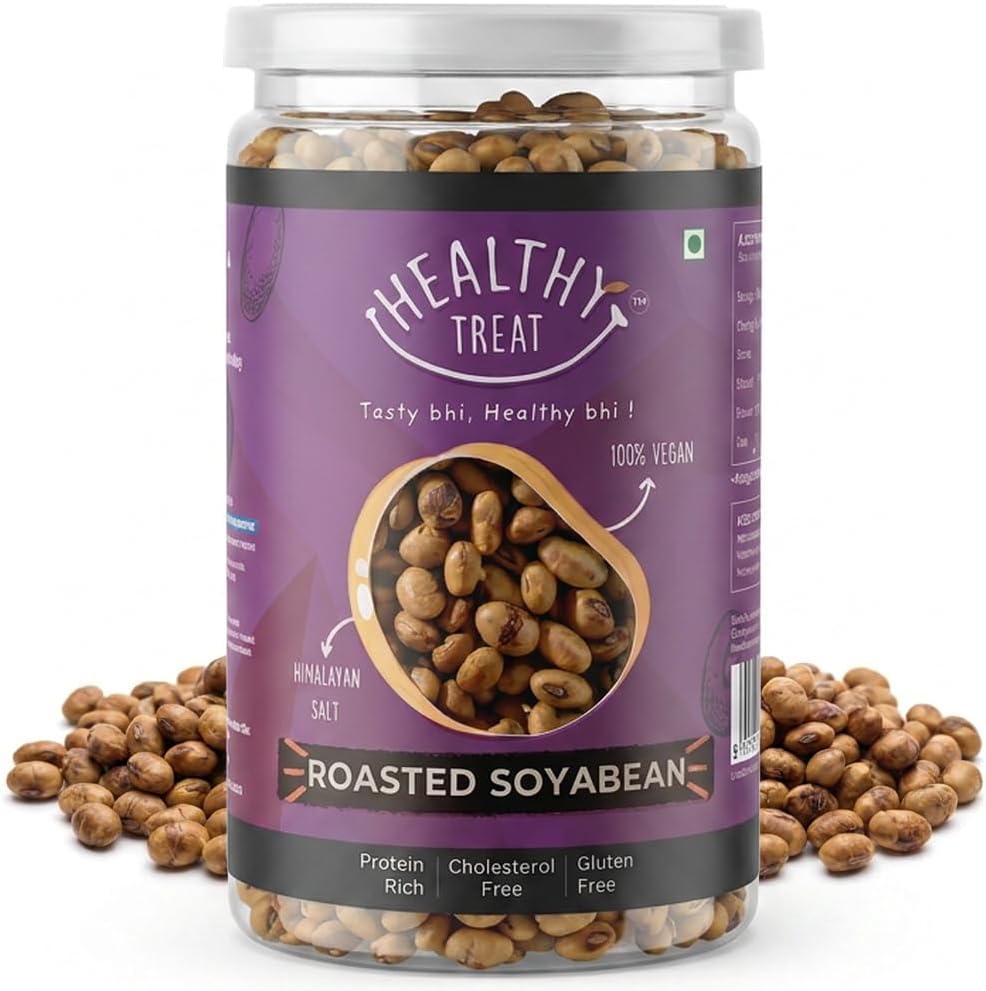 Healthy Treat Roasted Soyabean - Protein Rich 200 gm | Healthy Roasted Namkeen Snacks | Crunchy, Tasty & Delicious | Natural High Protein Snacks | Oil-Free, Non-fried Snack | Healthy Soya nuts