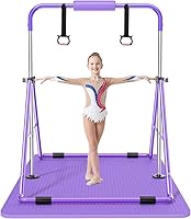 Vista 11 de Safly Fun Foldable Gymnastics Bar for Kids, Adjustable 35"-51", Sturdy 145 lbs Capacity, Easy-to-Assemble, Gymnastics Equipment for Kids for