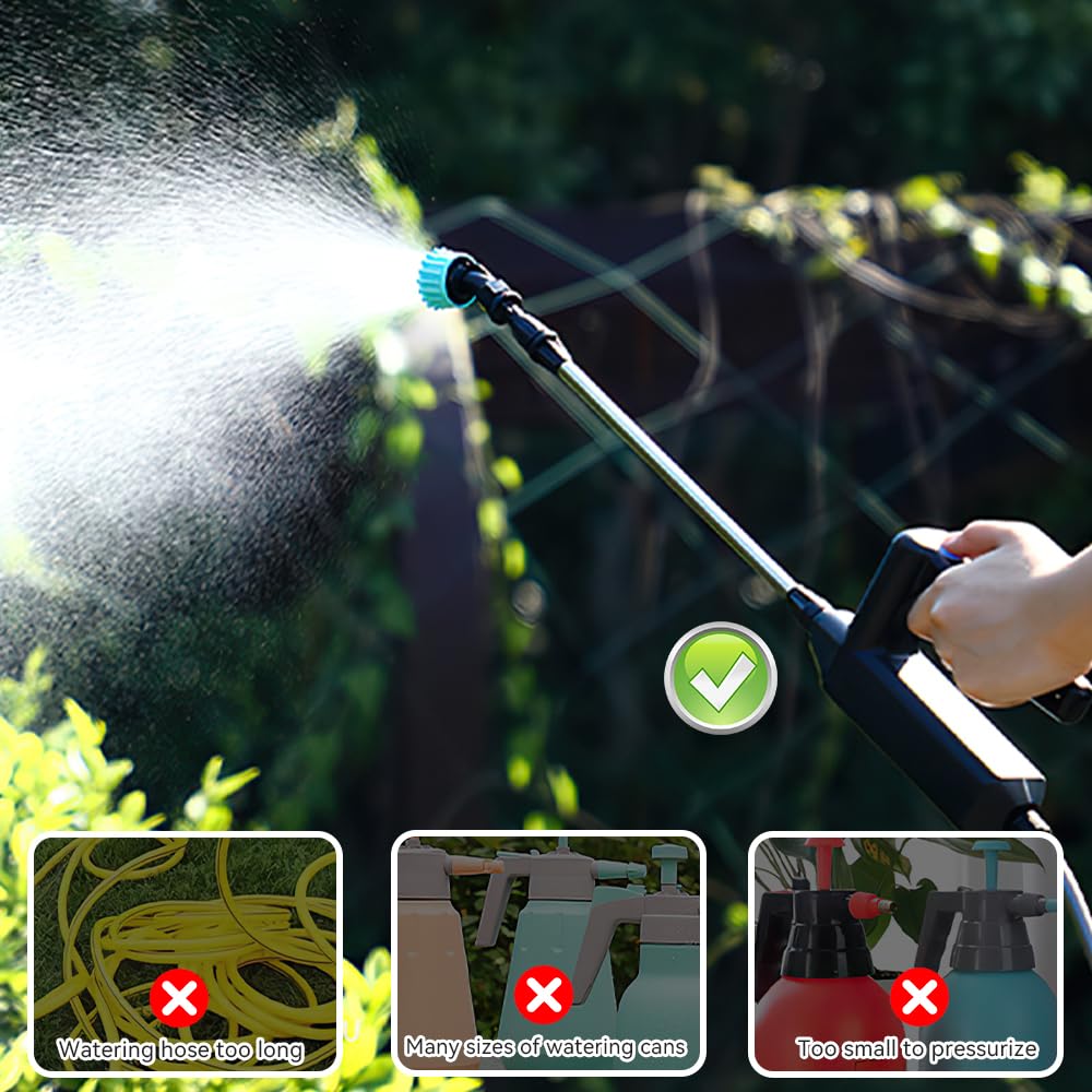 Dhqkqg Akku Drucksprüher - Elektrische Gartenspritze Mit 8m Schlauch & 3 Düsen