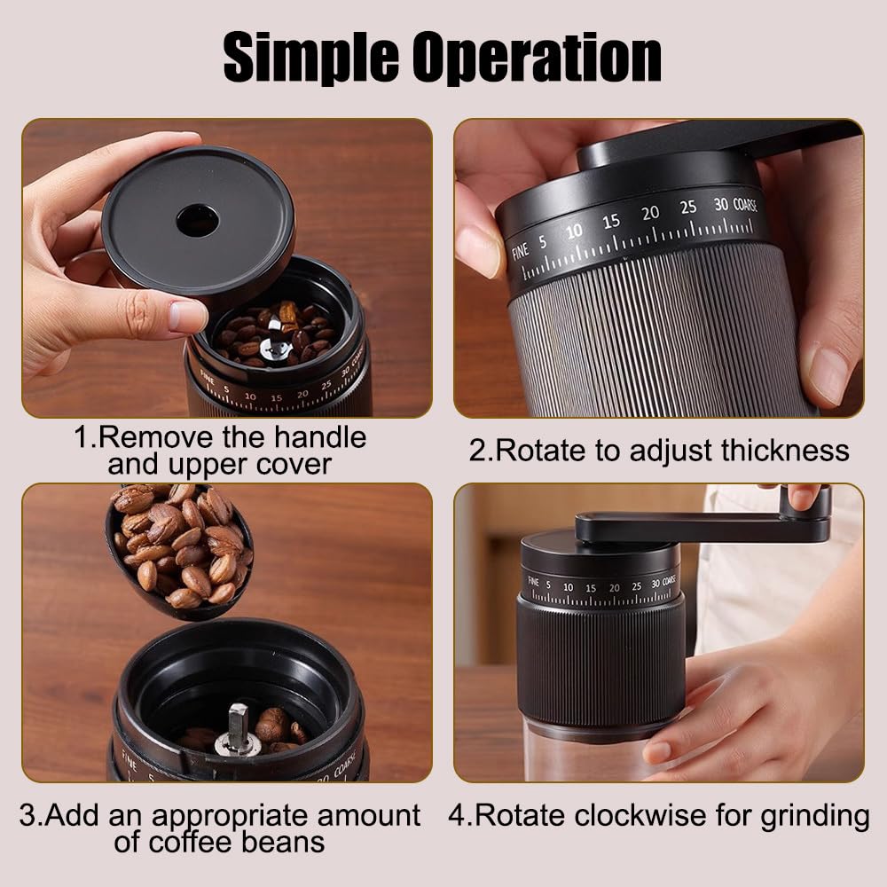 Normcore Macinacaffè Manuale V3 – Macinacaffè Manuale In Acciaio Inox Da 38 Mm, Contemporaneo, Con Impostazioni Regolabili, Per Aeropress, Espresso, Pour Over, French Press