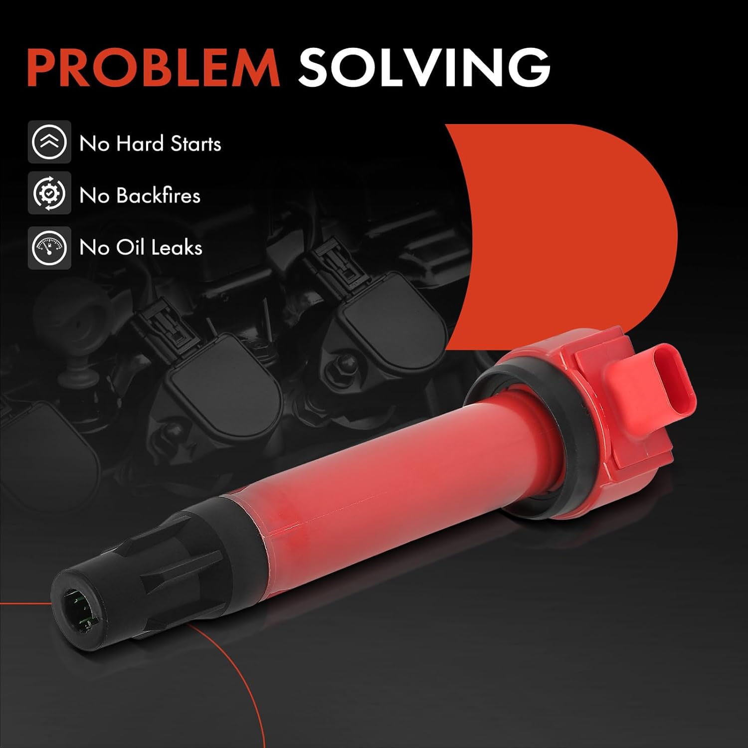 A-Premium (Red) Engine Ignition Coil Pack Compatible with Jeep Compass Patriot 2007-2017 & Dodge Journey 2009-2020, Avenger 2008-2014, Caliber 2007-2012 & Chrysler 200 2011-2014, Sebring, 4-PC Set