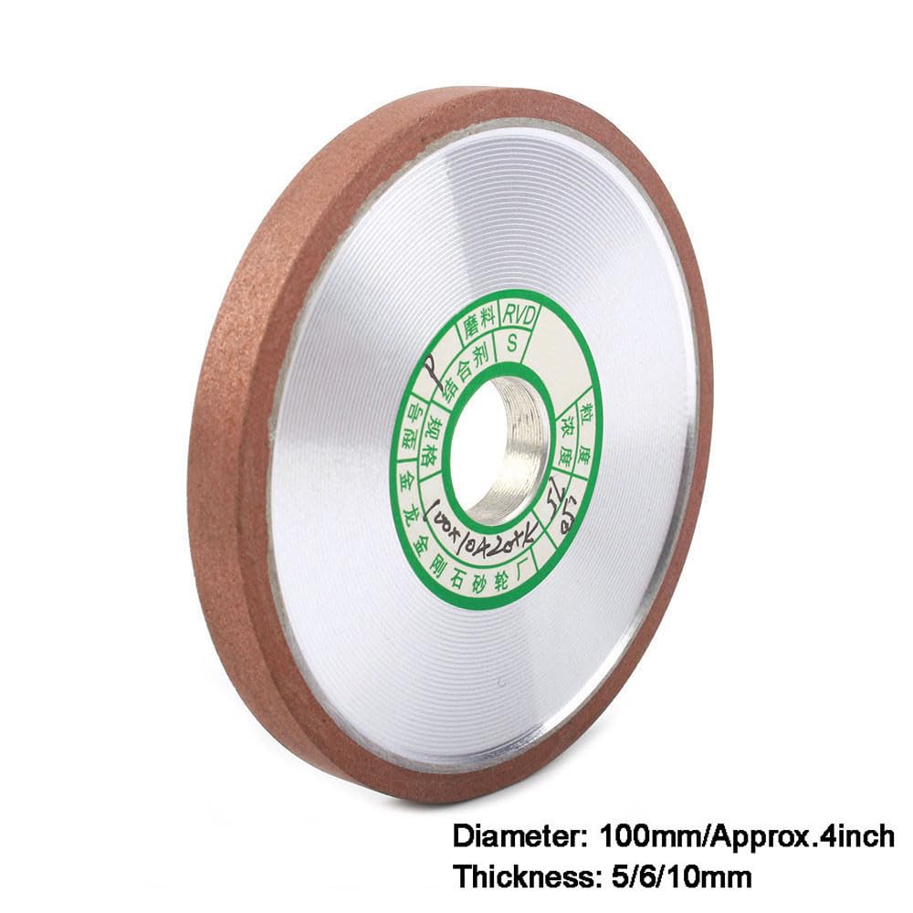 1 pièce 100 mm meule abrasive diamantée plate pour acier allié céramique verre jade meulage # 150/240/320/400, 100 x 20 x 4 x 10 mm, 320