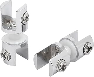 Aexit 10mm-12mm Thick Fall Protection Zinc Alloy Double Head Glass Shelf Holders Clamps Safety Clips Clips 2pcs