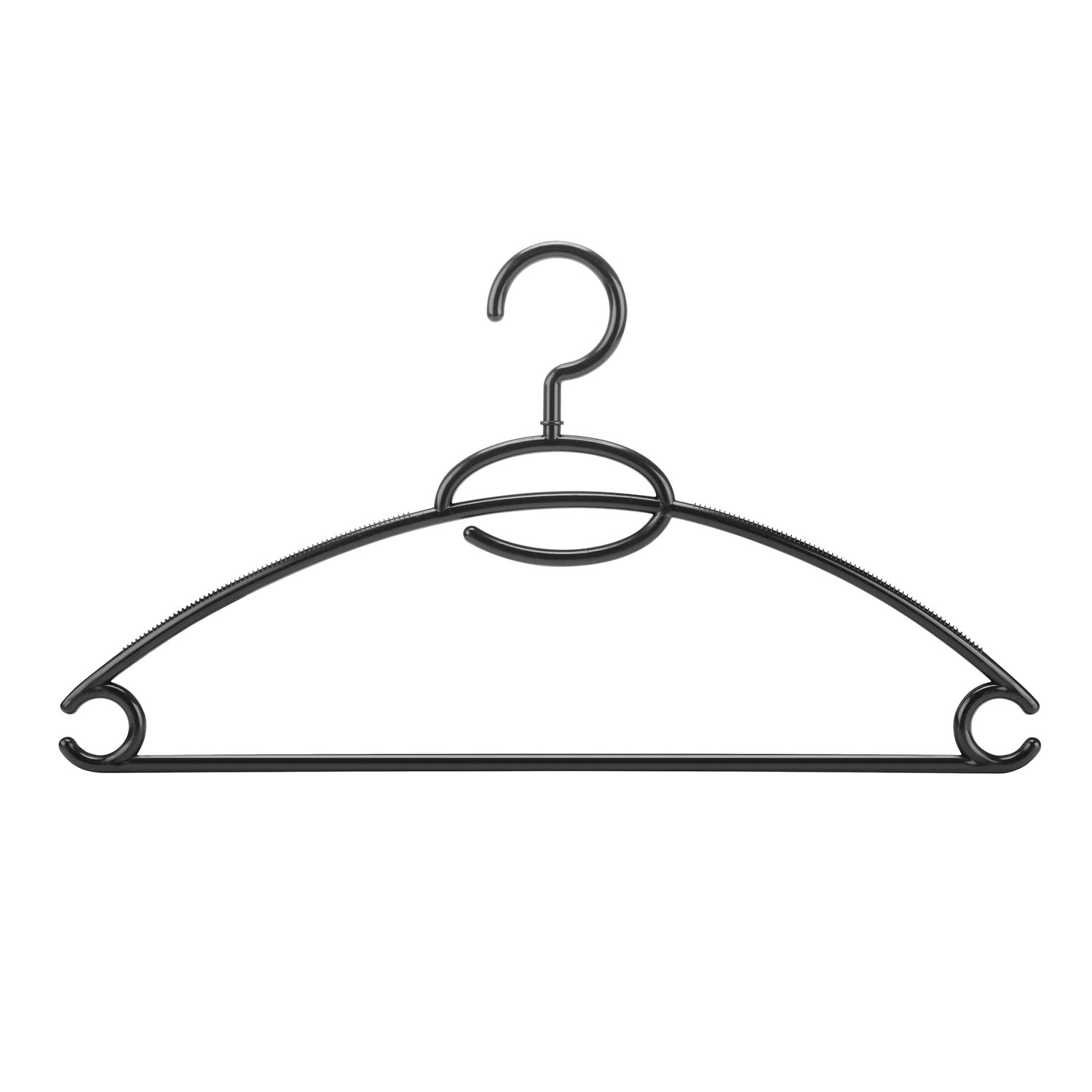 Set 20 Grucce In Plastica Con Barra Antiscivolo | Per Pantaloni, Giacche E Camicie | Organizzazione Armadio | Nero