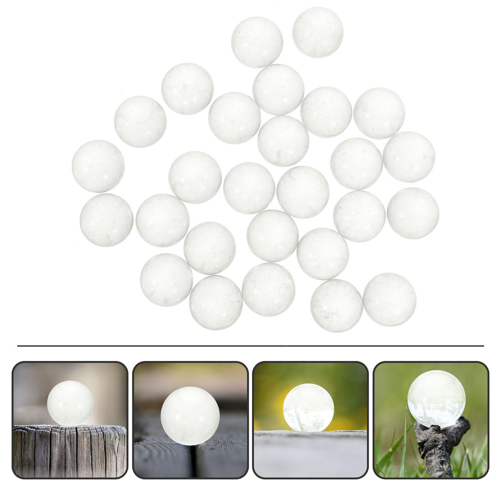 180 Canicas de Vidrio Transparente Sólidas 16 MM Cuentas Redondas para Manualidades y Decoración de Jarrones Bolas Decorativas para Acuarios y Relleno Artístico Paquete de 180