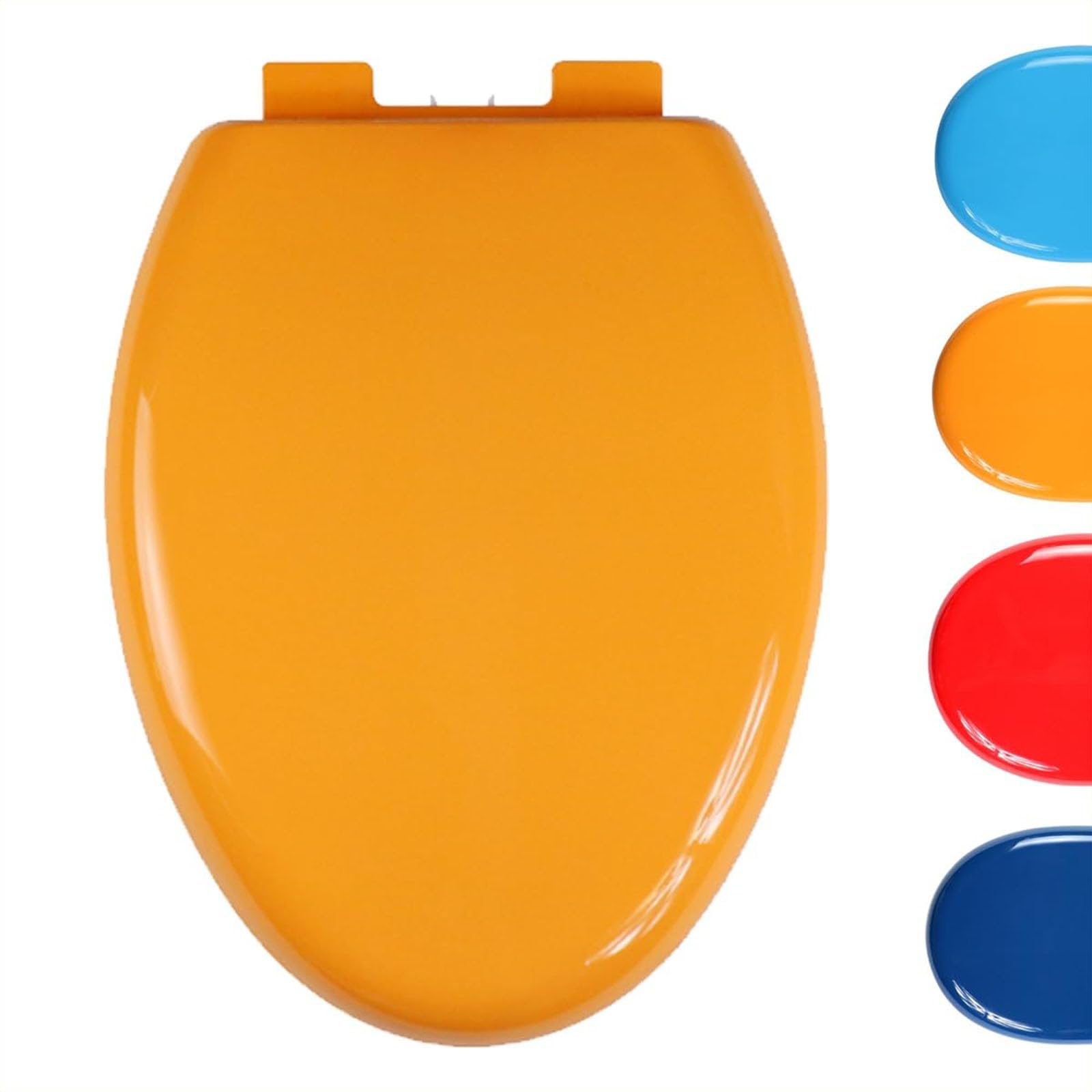 Asiento de Inodoro Tipo V con amortiguadores de Cierre Suave, Tapa de Inodoro Ovalada, Accesorios de fijación Superior/Cierre Suave