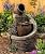 Verona Rustic Outdoor Floor Cascading Water Fountain 35" High with LED Light Planter Box for Garden Patio Backyard Deck Home Lawn Porch House Relaxation Exterior Balcony - John Timberland