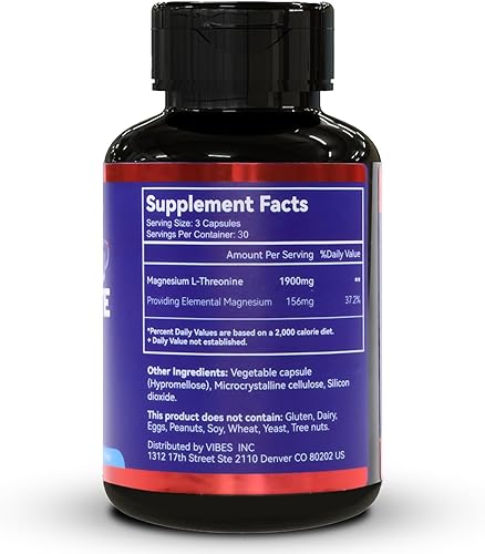 Miniatura 5 de L-treonina de magnesio, suplemento de magnesio de alta absorción, treonina de magnesio de 1900 mg para la salud del cerebro, soporte de memoria, sin
