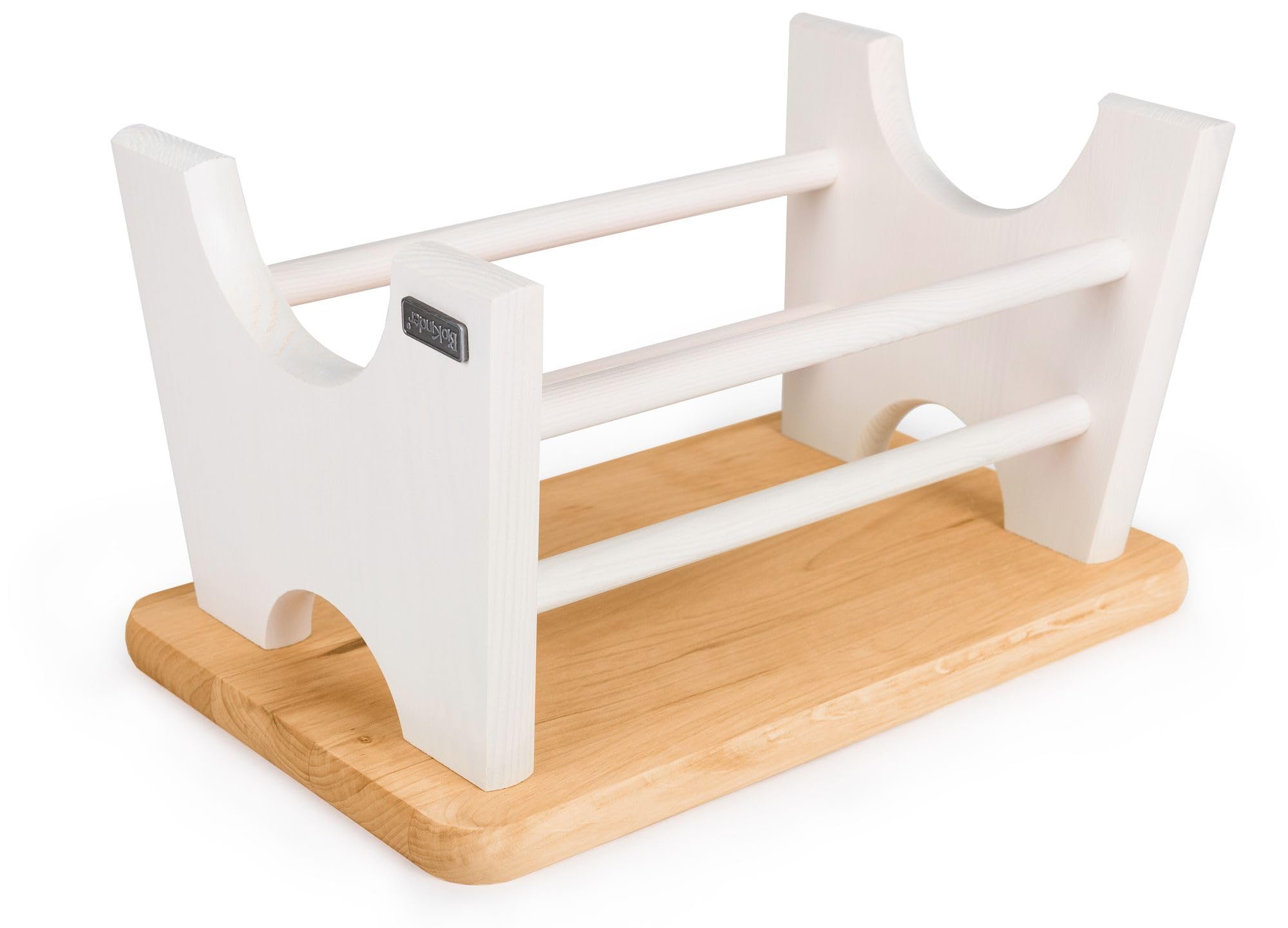 Original Tritthocker Max von BioKinder | Schemel & Hocker aus Massivholz | zweifarbig Erle & Naturweiß | 34 x 21,5 x 20 cm