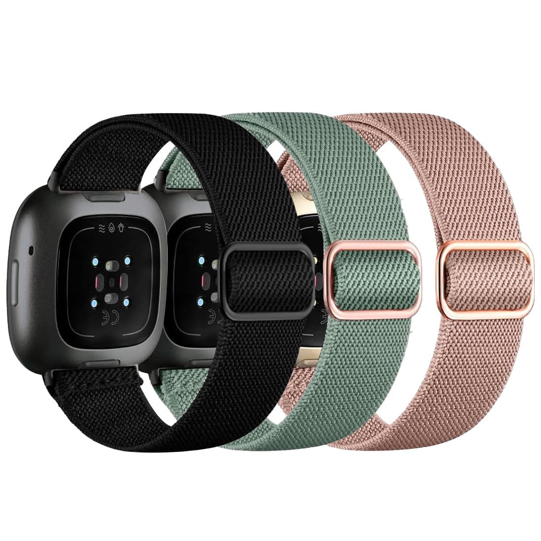 Msksjer Nylon Strap Compatible with Fitbit Versa 4/Versa 3/Fitbit Sense 2 Straps Women Men, Adjustable Soft Sport Elastic Stretchy Replacement Bands for Versa 4/Versa 3/Sense — image 1
