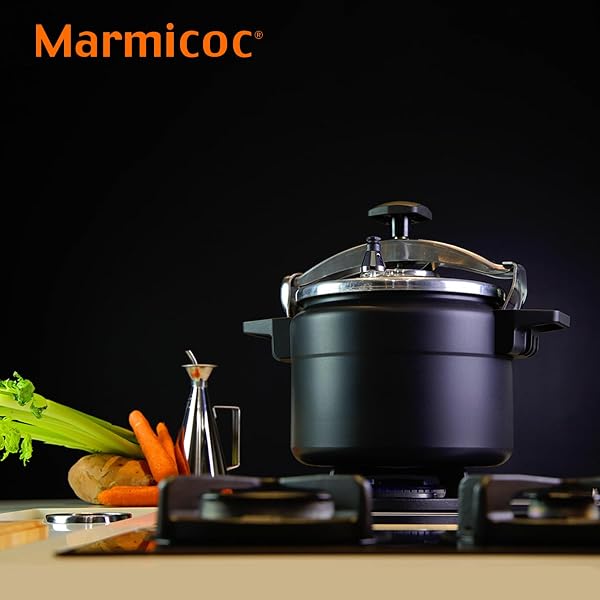 Marmicoc Alumax Black - Olla a Presión Tradicional de 8L, Aluminio Extra Grueso, 3 Sistemas de Seguridad, Todas las Cocinas, Inducción, Negra - 2