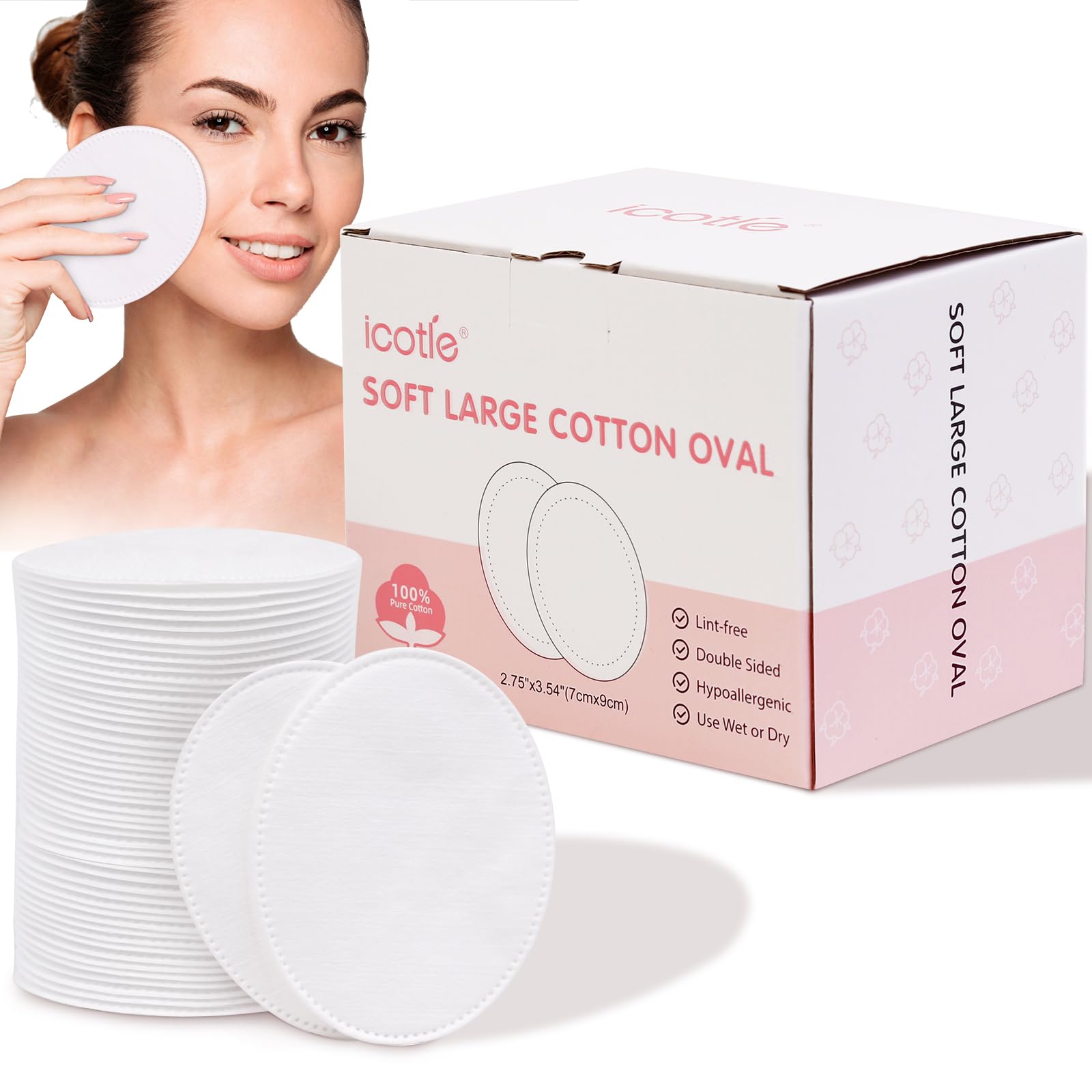ICOTLE Oval Cotton Pads - cotton balls and swabs | Mubboo
