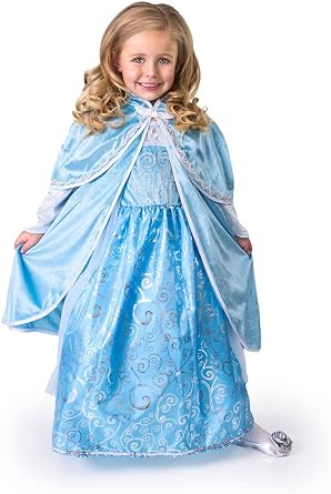 Little Adventures Ice Princess Dressup Costume Cloak S/M Age 1-5 - Machine Washable Child Pretend Play and Party Dress with No Glitter