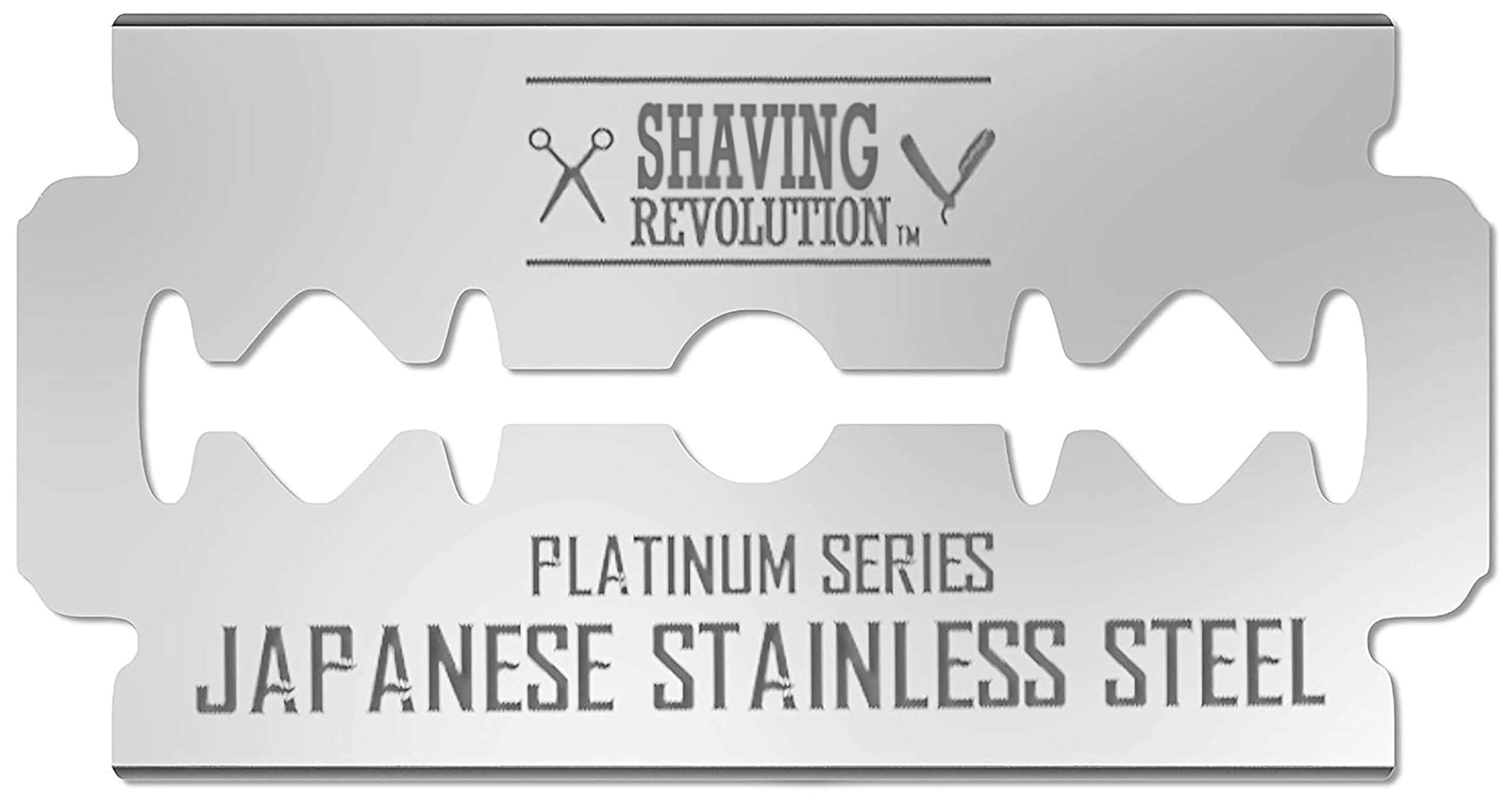 SHAVING REVOLUTION 100 Count Men's Safety Double Edge Razor Blades for Shaving - Platinum Japanese Stainless Steel Double Razor Shaving Blades for a Smooth, Precise and Clean Shave