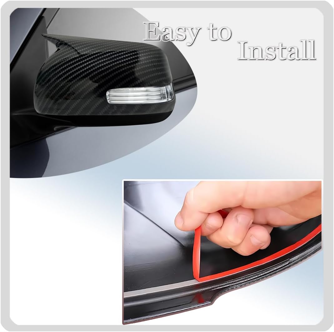 Side Mirror Cover,for Toyota RAV4 2009 2010 2011 2012，2PCS Horned Turn Signal housing Cover Sets，Car Sport Accessories -Carbon Fiber （with Turn Signal）