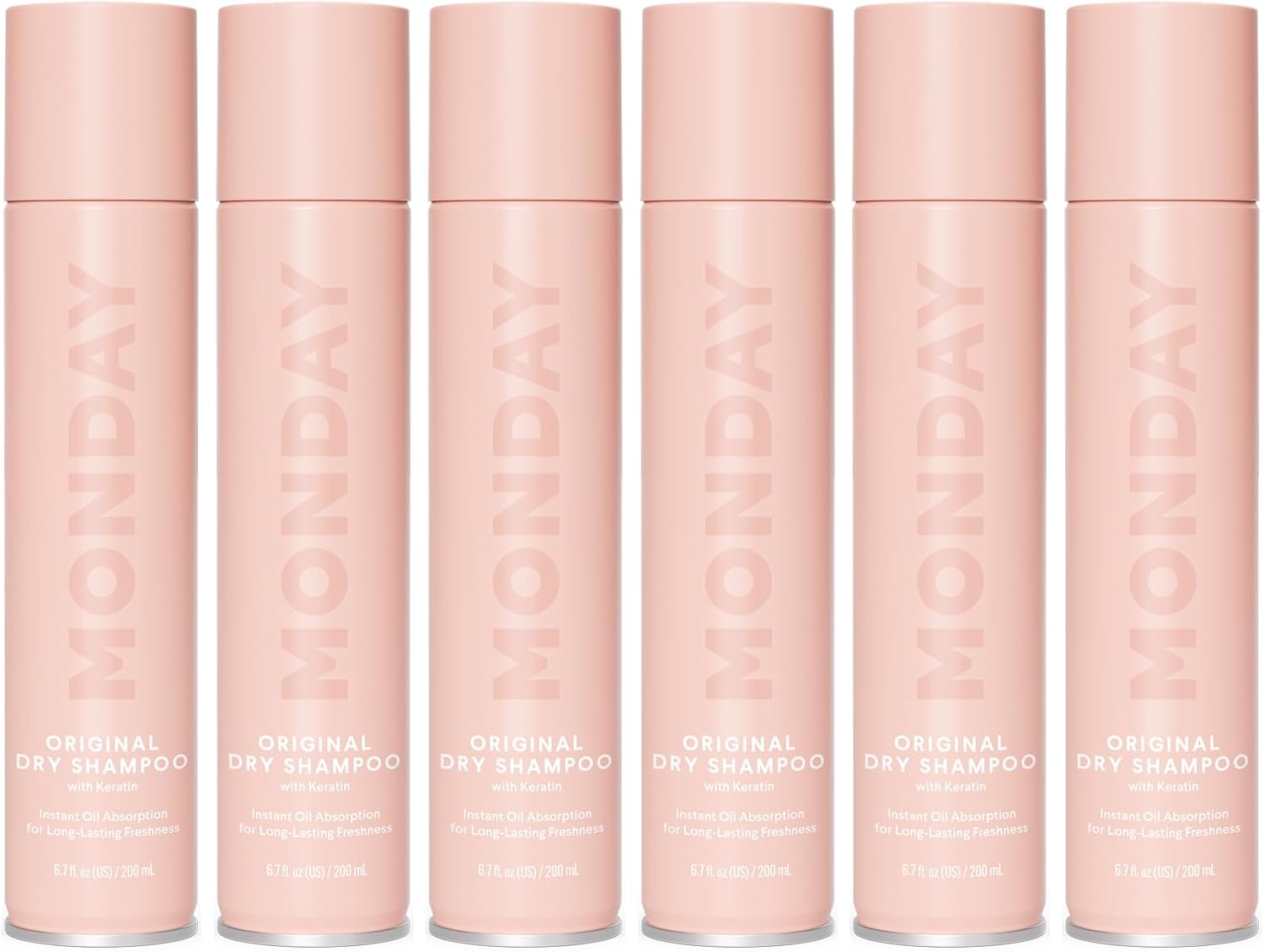 MONDAY Haircare ORIGINAL Dry Shampoo with Keratin, oil-absorbing for All Hair Types 6×200ml