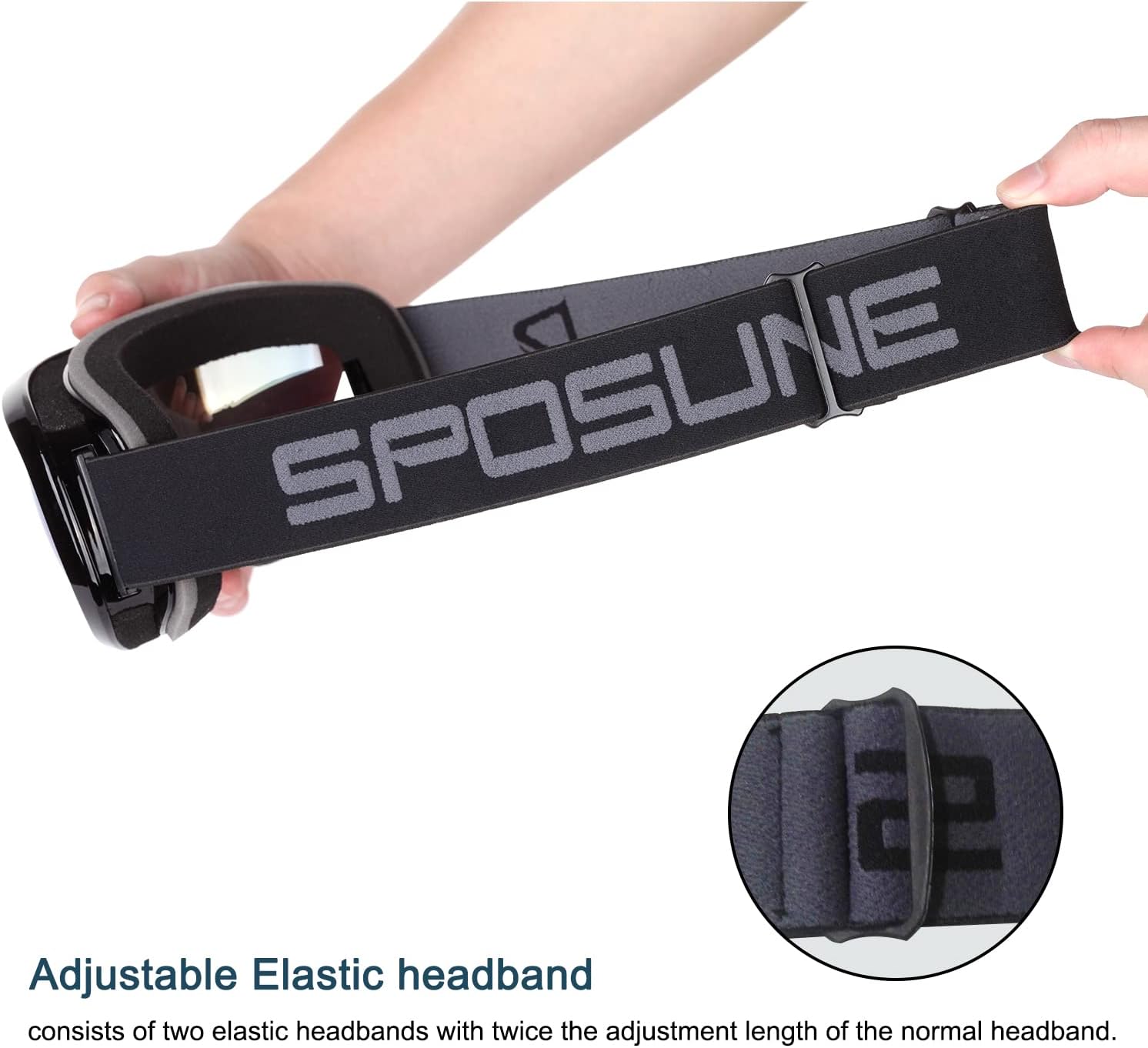 SPOSUNE Ski Goggles Over Glasses with Dual lens, Anti-fog Anti-UV Snow Goggle for Men Women Youth Skiing Snowmobile - Image 7