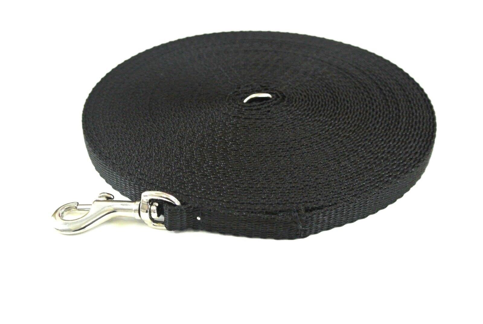 Dog Training Lead Small Dog Puppy Leash 100ft 30m Tracking Recall Obedience Strong 13mm Webbing (Black) โ image 1