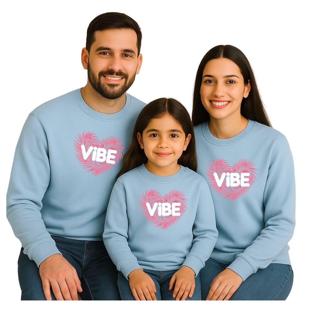bouncy toonz Family Matching Sweatshirt Set – Bold Vibe Print Pullovers for Mom, Dad & Kids – Stylish Casual Outfits for Family Photos, Trips (Family-SS-Vibe)-picture-12