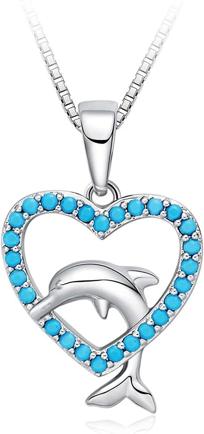 Christmas Love Gift, Dolphin Pendant Forever Necklace, Fashion Jewelry for Women and Girls, Her Birthday Anniversary Xmas Presents for Girlfriend, Sister, Daughter, Wife, Nana, Mom