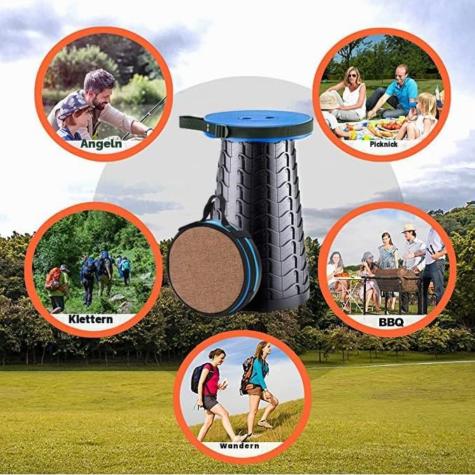 Yexati Verbesserter Klapphocker mit Tragkraft 180 kg, Faltbarer Campinghocker mit weichem Kissen/robuster Aufbewahrungstasche und Karabiner, tragbarer Sitz, ideal für Innen- und Außenaktivitäten