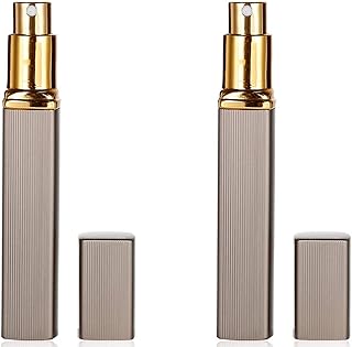 Travel Perfume Atomizer, Refillable Bottles Empty Perfume Container Fragrance Atomizer 12ml Aluminum Housing Glass Sprayer, Set of 2 Spray Pump Bottle for Men and Women