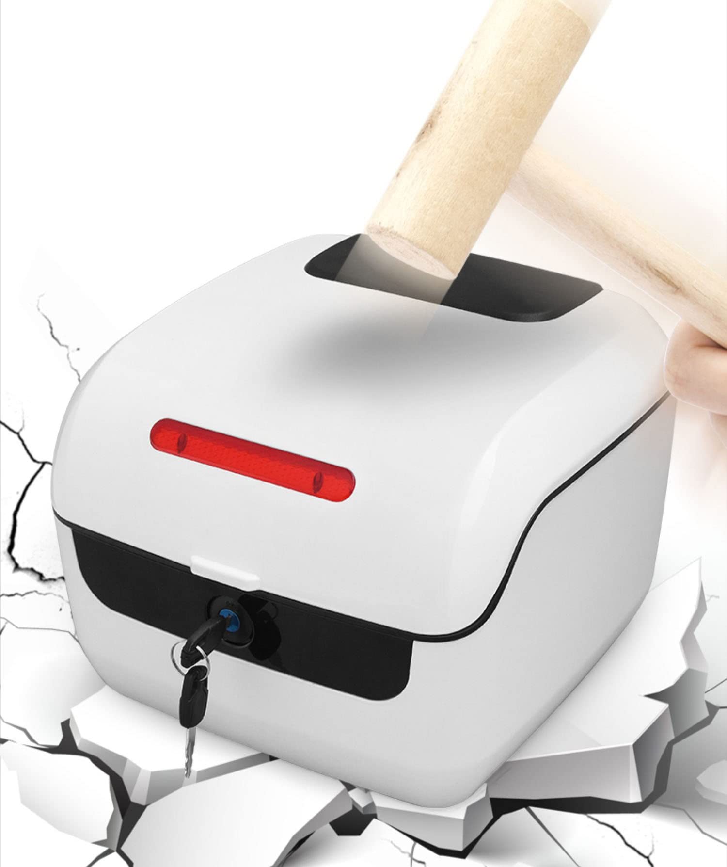 Wnanch Waterproof Trunk Motorcycle Top Case, Top Box For Motorcycle, Universal Waterproof Tail Box With Backrest And 2 Keys(Gray)