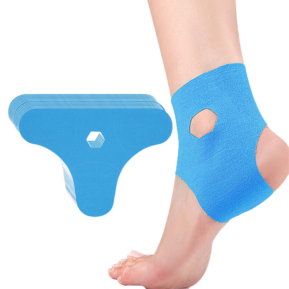 20 Pezzi Tape Sportivo le Caviglie Pretagliate Kinesiologicinastro Nastro Kinesiotapes Impermeabile Elastico per il Caviglia Supporto Muscolare (Blu)
