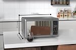 Emerson MW7601SL Countertop Microwave Oven with Sleek Mirrored Finish Glass Door, 700W, 10 Power Levels and 6 Pre-Programmed Settings with Child Safe Lock, 0.7. Cu. Ft., Silver