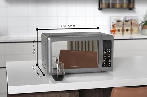 Miniatura 3 de Emerson MW7601SL Horno microondas para encimera con elegante puerta de vidrio con acabado espejo, 700 W, 10 niveles de potencia y 6 ajustes